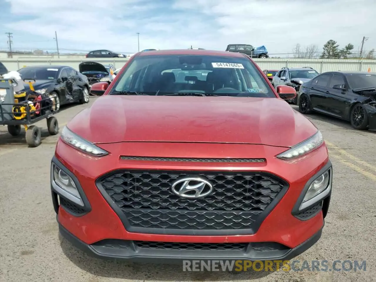 5 fotografías del automóvil dañado KM8K1CAA8KU358159 HYUNDAI KONA 2019