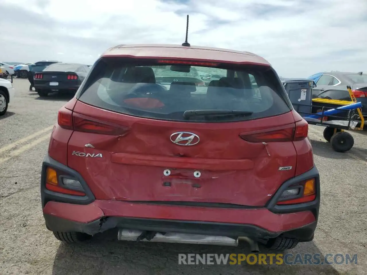 6 fotografías del automóvil dañado KM8K1CAA8KU358159 HYUNDAI KONA 2019