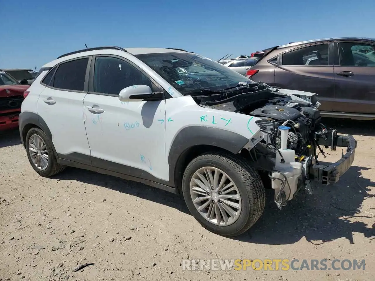 4 fotografías del automóvil dañado KM8K22AA5KU321920 HYUNDAI KONA 2019