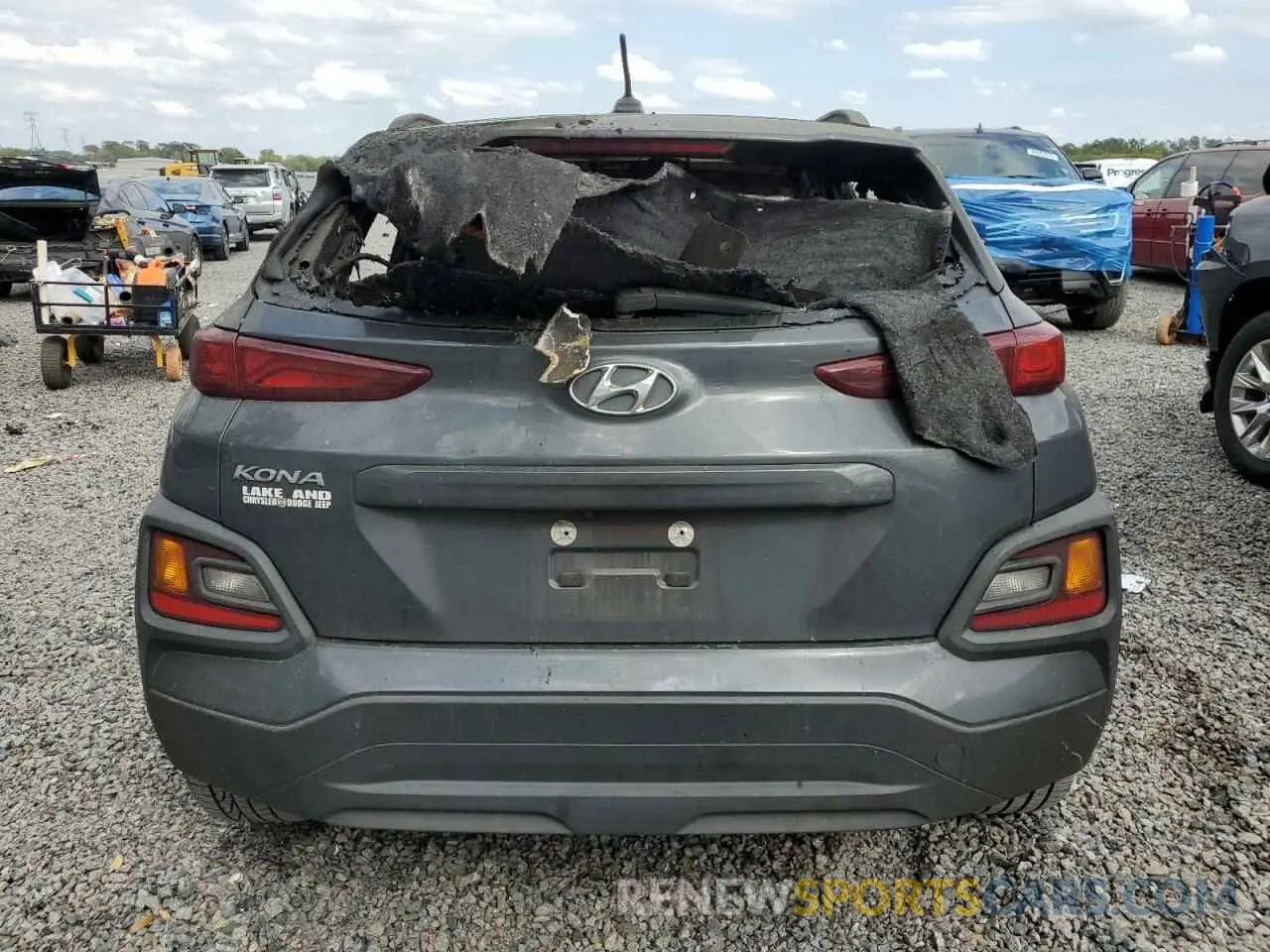 6 fotografías del automóvil dañado KM8K22AA7KU322888 HYUNDAI KONA 2019