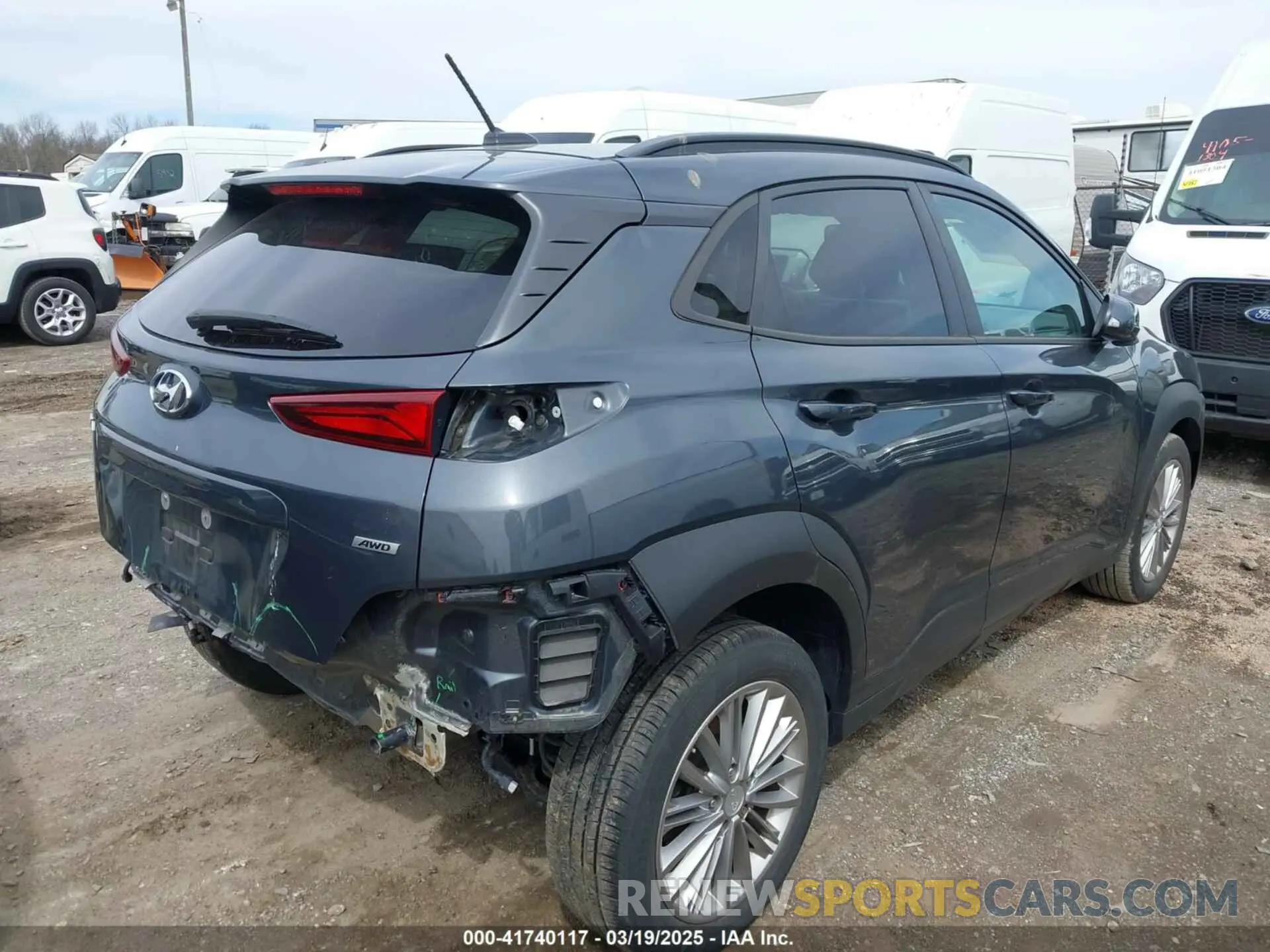 4 fotografías del automóvil dañado KM8K2CAA5KU352381 HYUNDAI KONA 2019