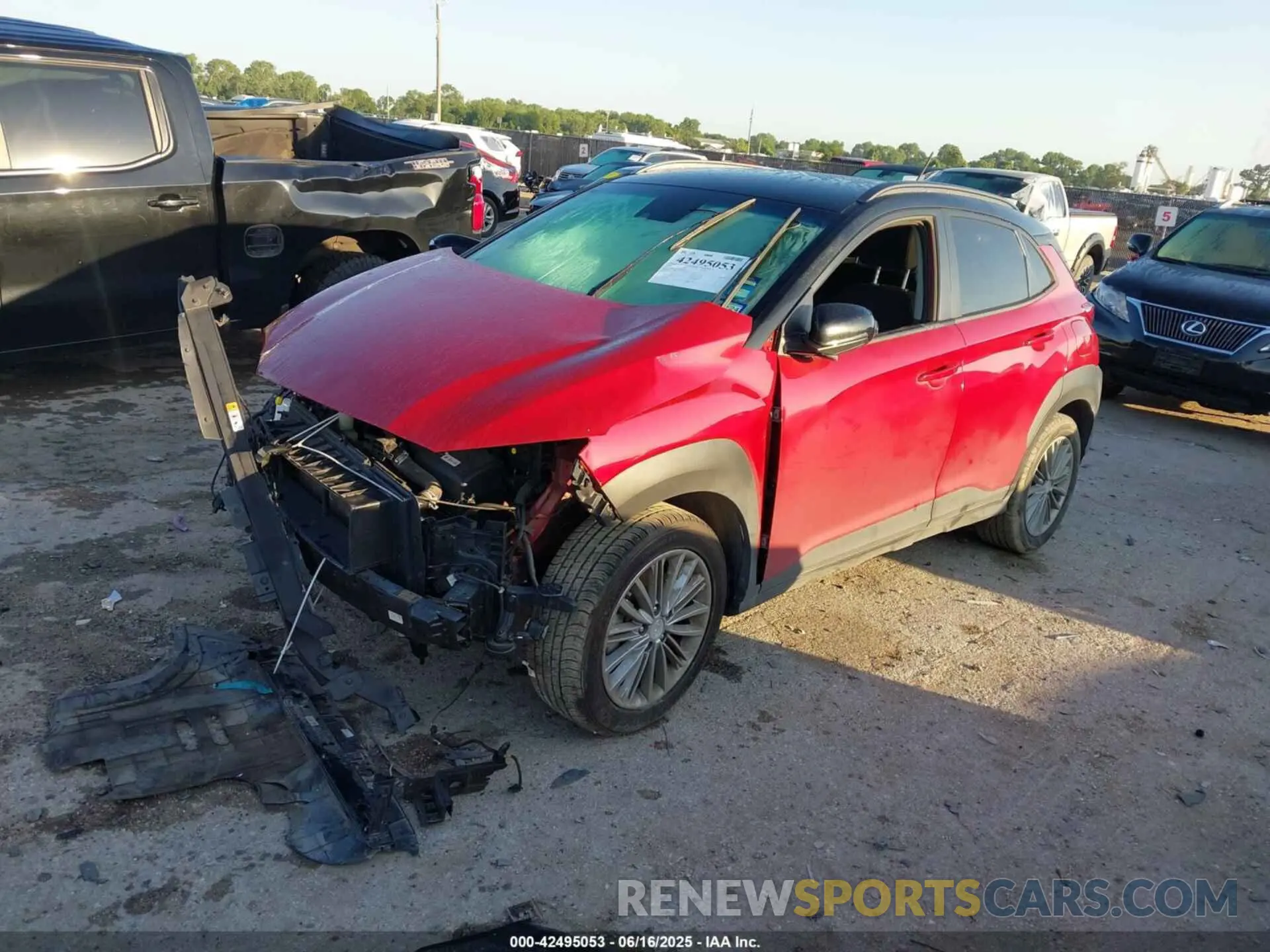 2 fotografías del automóvil dañado KM8K2CAA6KU387530 HYUNDAI KONA 2019