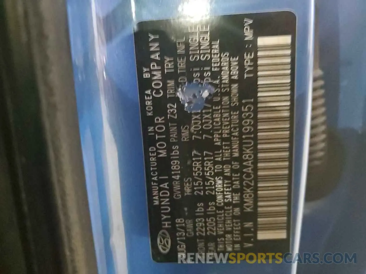 13 fotografías del automóvil dañado KM8K2CAA8KU199351 HYUNDAI KONA 2019