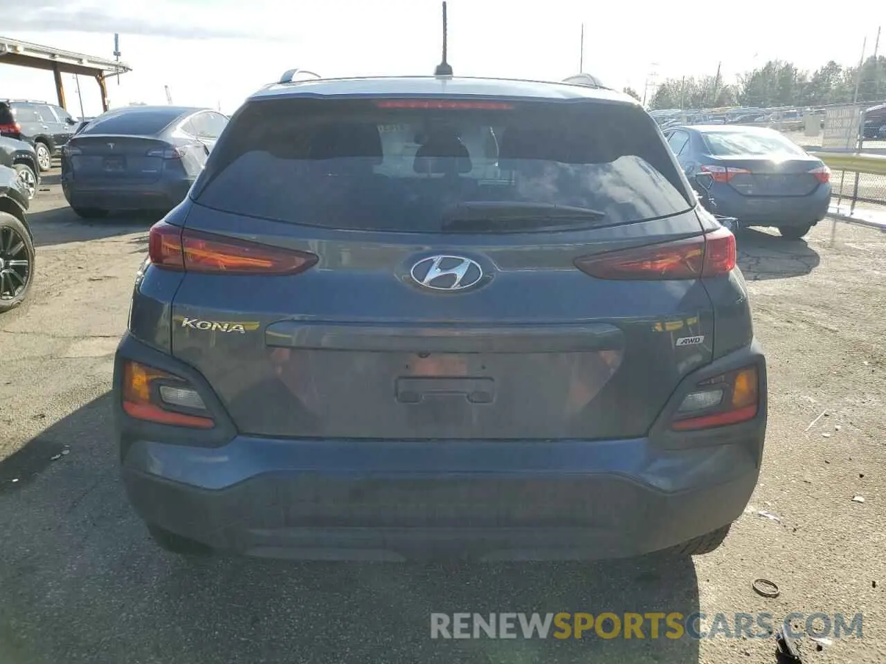6 fotografías del automóvil dañado KM8K2CAA9KU376389 HYUNDAI KONA 2019