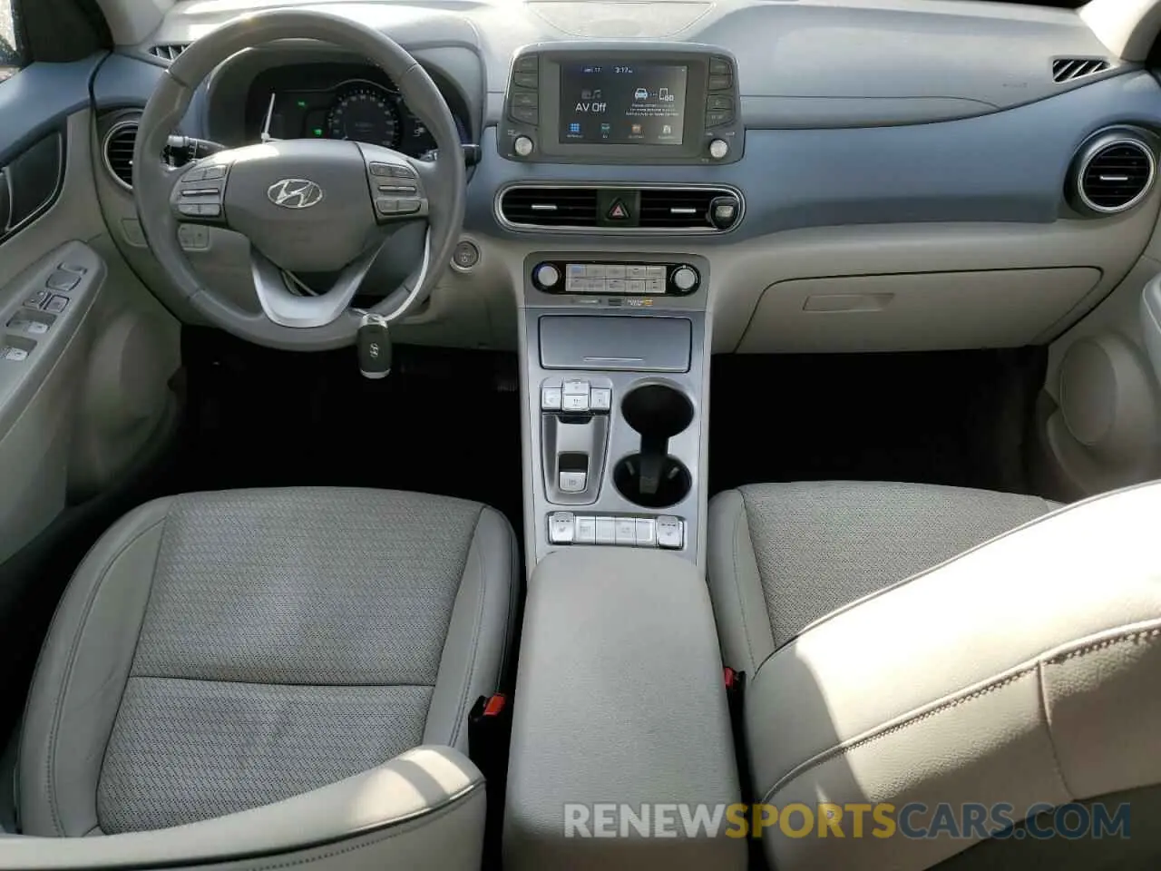 8 fotografías del automóvil dañado KM8K33AG5KU026243 HYUNDAI KONA 2019