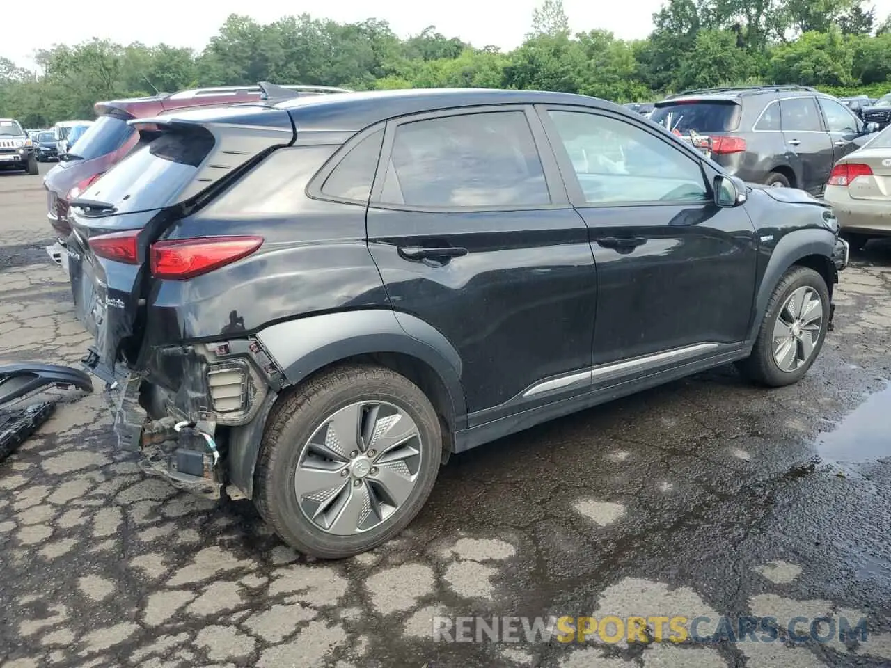 3 fotografías del automóvil dañado KM8K33AG7KU024090 HYUNDAI KONA 2019