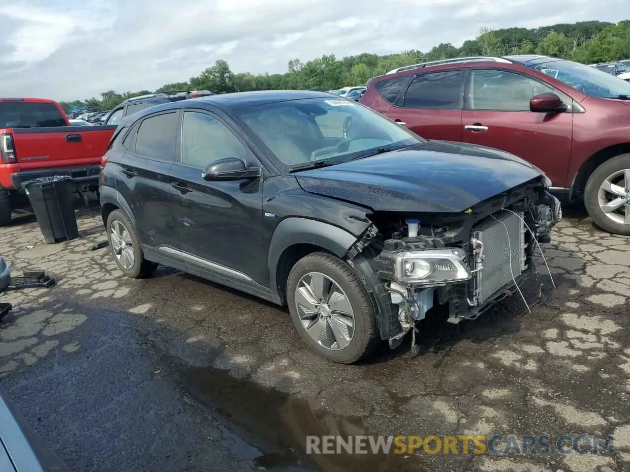 4 fotografías del automóvil dañado KM8K33AG7KU024090 HYUNDAI KONA 2019