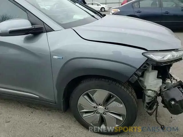12 fotografías del automóvil dañado KM8K33AG9KU044664 HYUNDAI KONA 2019