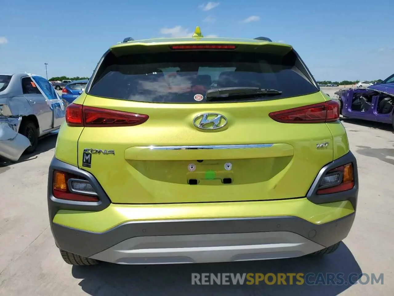 6 fotografías del automóvil dañado KM8K53A52KU327058 HYUNDAI KONA 2019