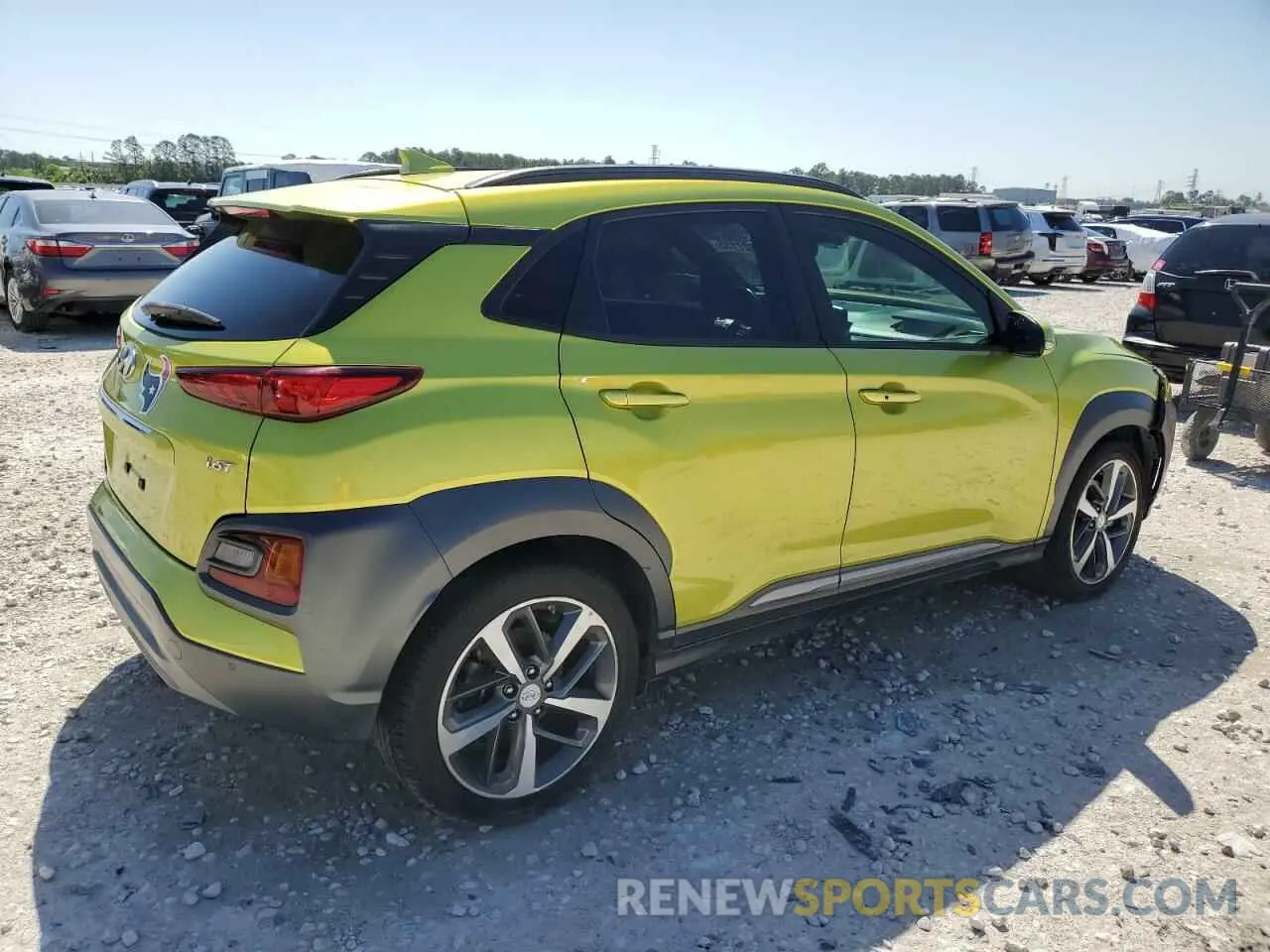 3 fotografías del automóvil dañado KM8K53A54KU361003 HYUNDAI KONA 2019