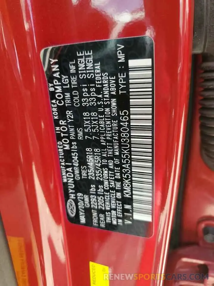 13 fotografías del automóvil dañado KM8K53A55KU380465 HYUNDAI KONA 2019