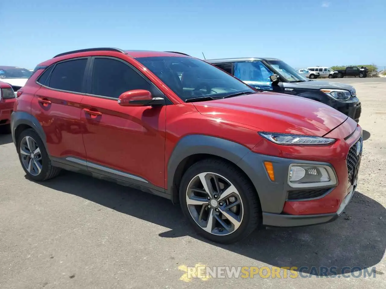 4 fotografías del automóvil dañado KM8K53A55KU380465 HYUNDAI KONA 2019
