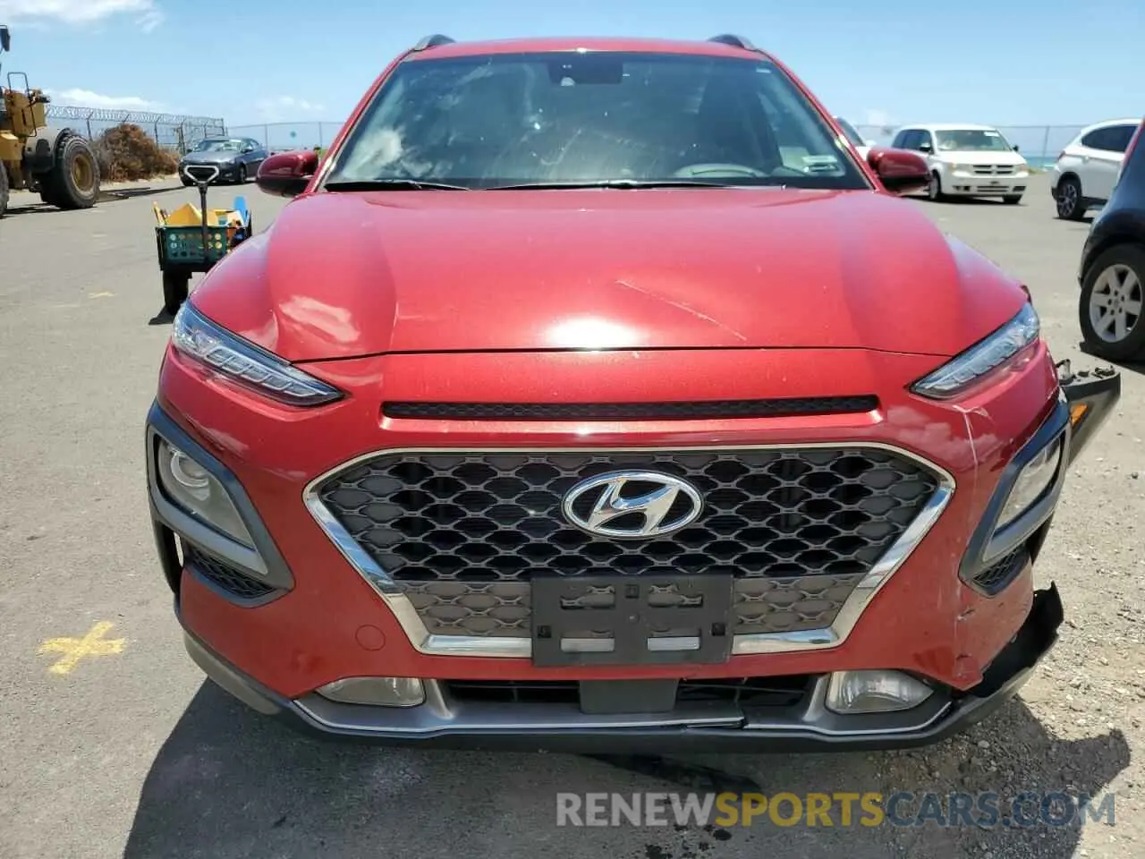 5 fotografías del automóvil dañado KM8K53A55KU380465 HYUNDAI KONA 2019