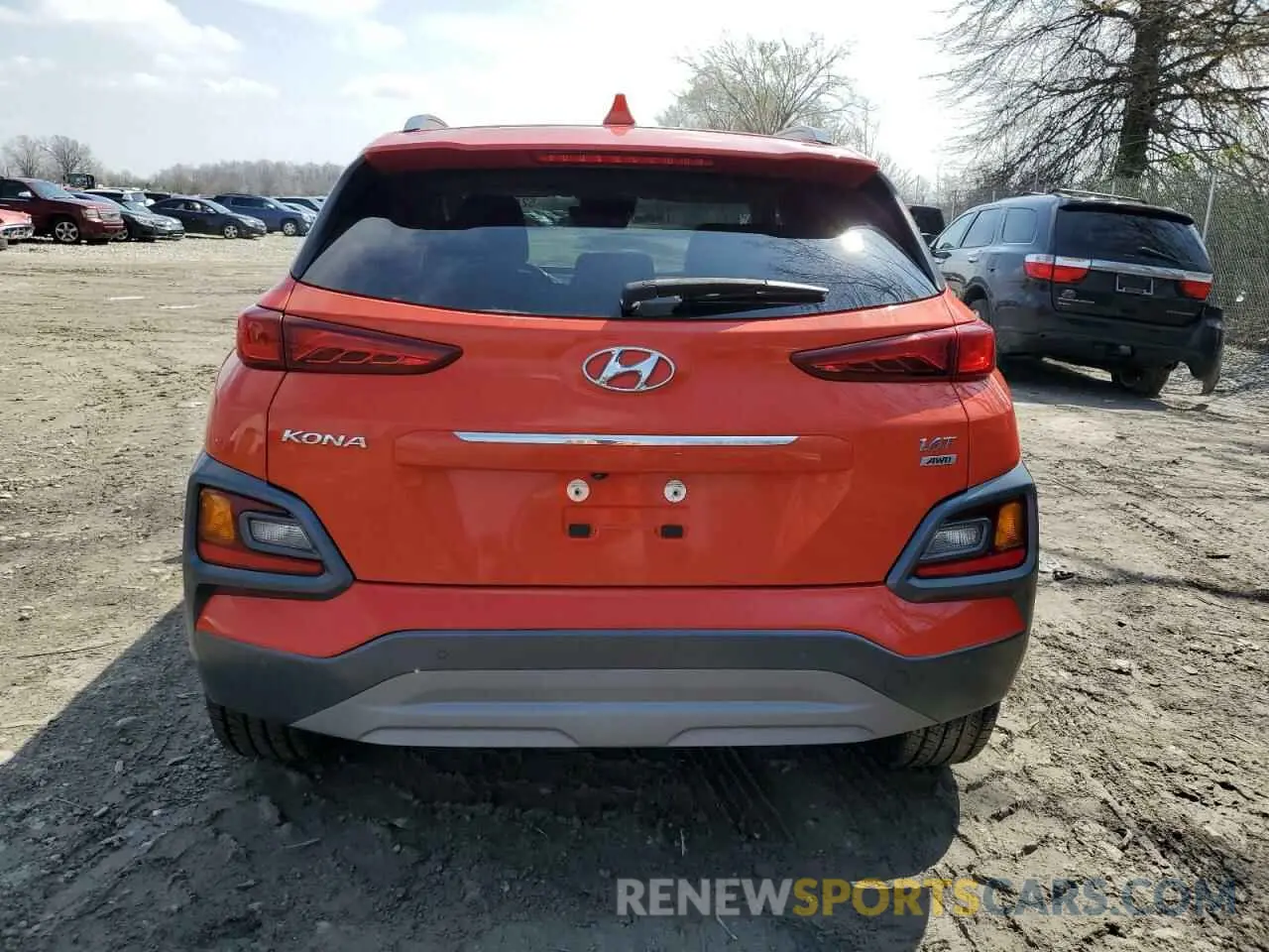 6 fotografías del automóvil dañado KM8K5CA50KU332940 HYUNDAI KONA 2019