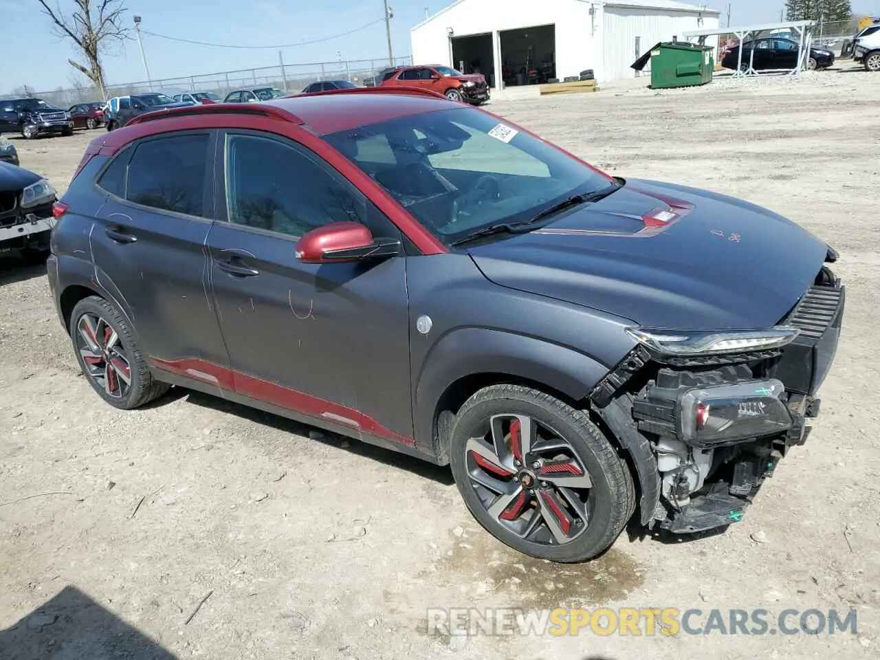 4 fotografías del automóvil dañado KM8K5CA58KU303315 HYUNDAI KONA 2019