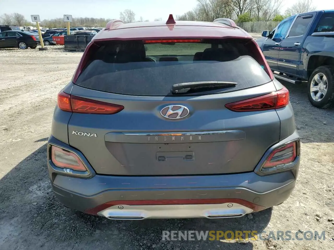 6 fotografías del automóvil dañado KM8K5CA58KU303315 HYUNDAI KONA 2019