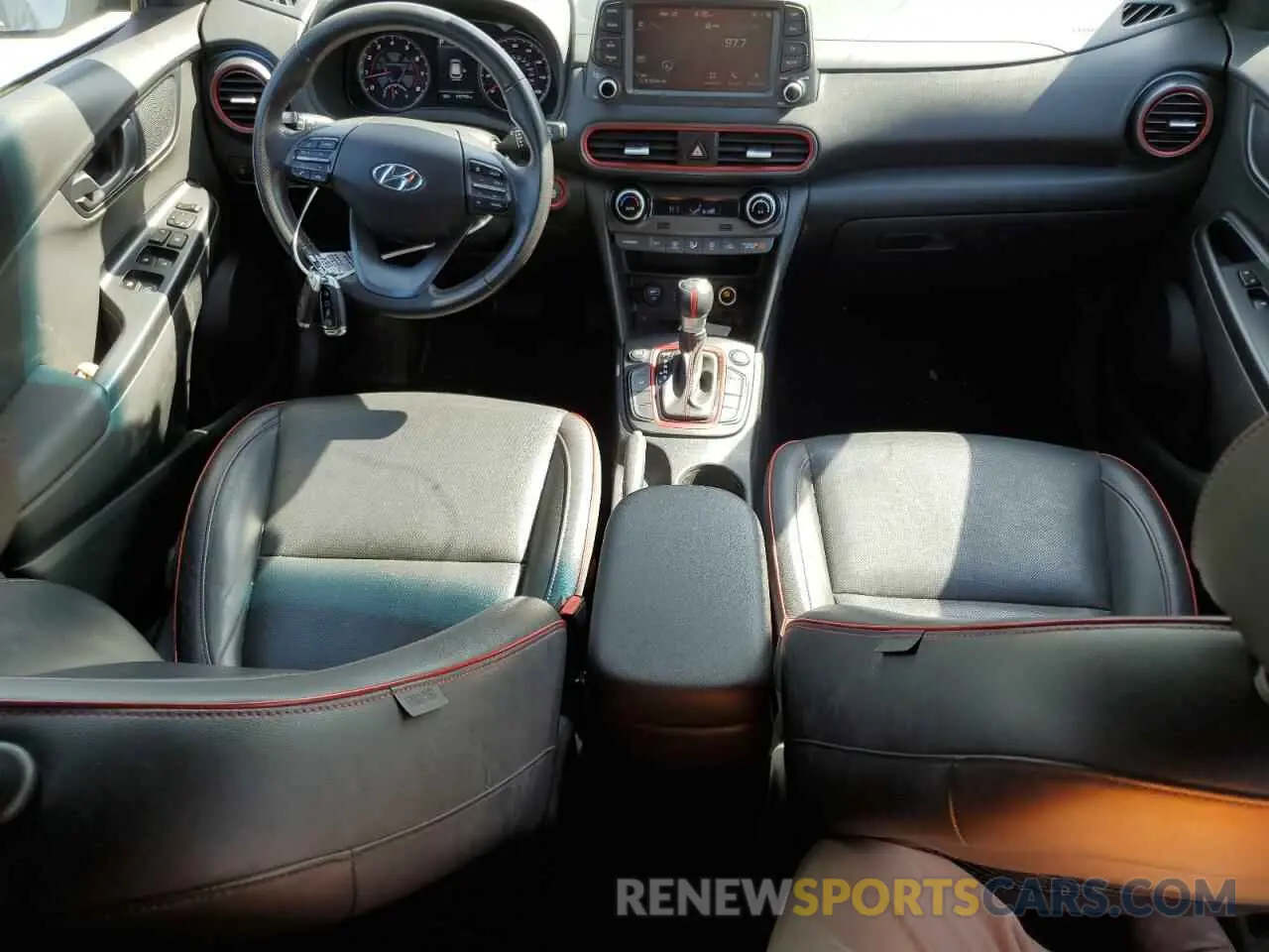 8 fotografías del automóvil dañado KM8K5CA58KU303315 HYUNDAI KONA 2019