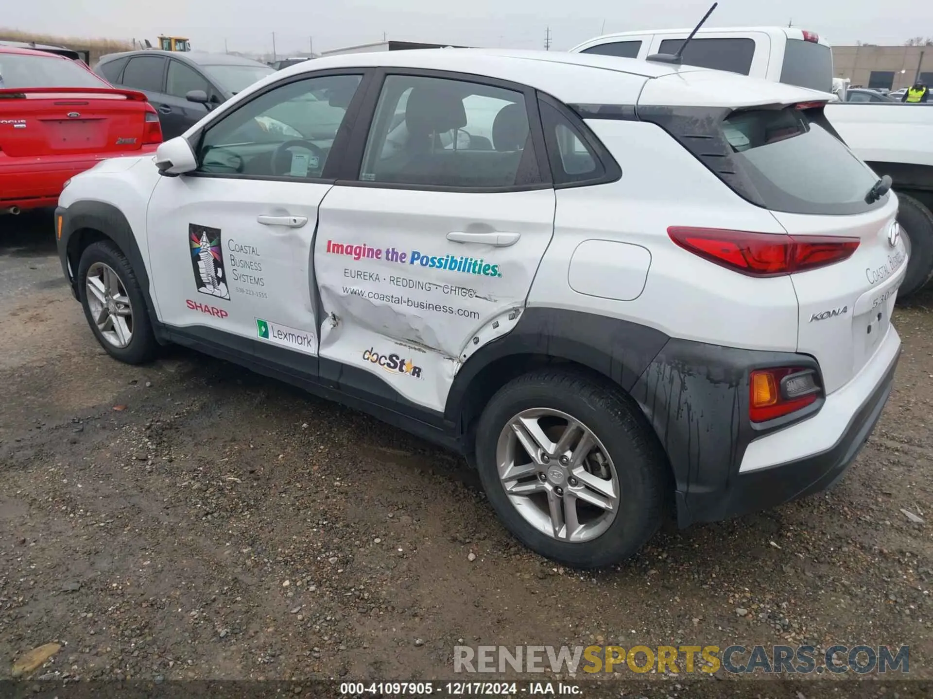 3 fotografías del automóvil dañado KM8K12AA6LU579366 HYUNDAI KONA 2020