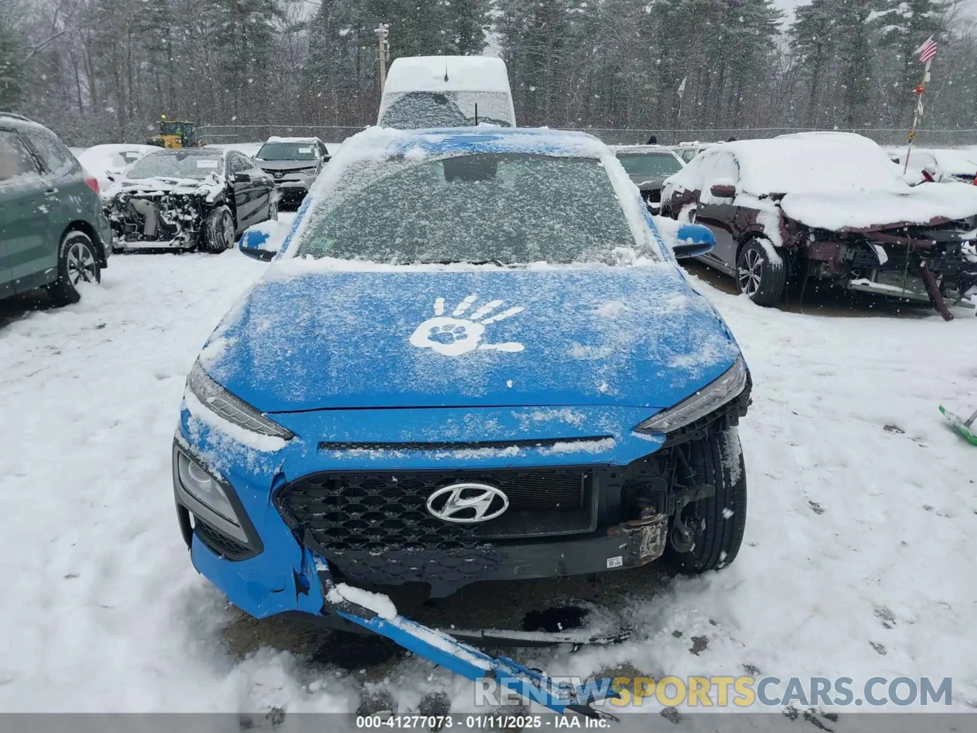 12 fotografías del automóvil dañado KM8K1CAA1LU453616 HYUNDAI KONA 2020