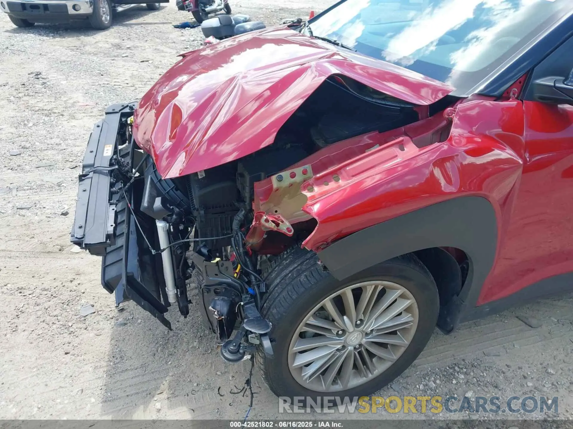 6 fotografías del automóvil dañado KM8K22AA1LU582222 HYUNDAI KONA 2020