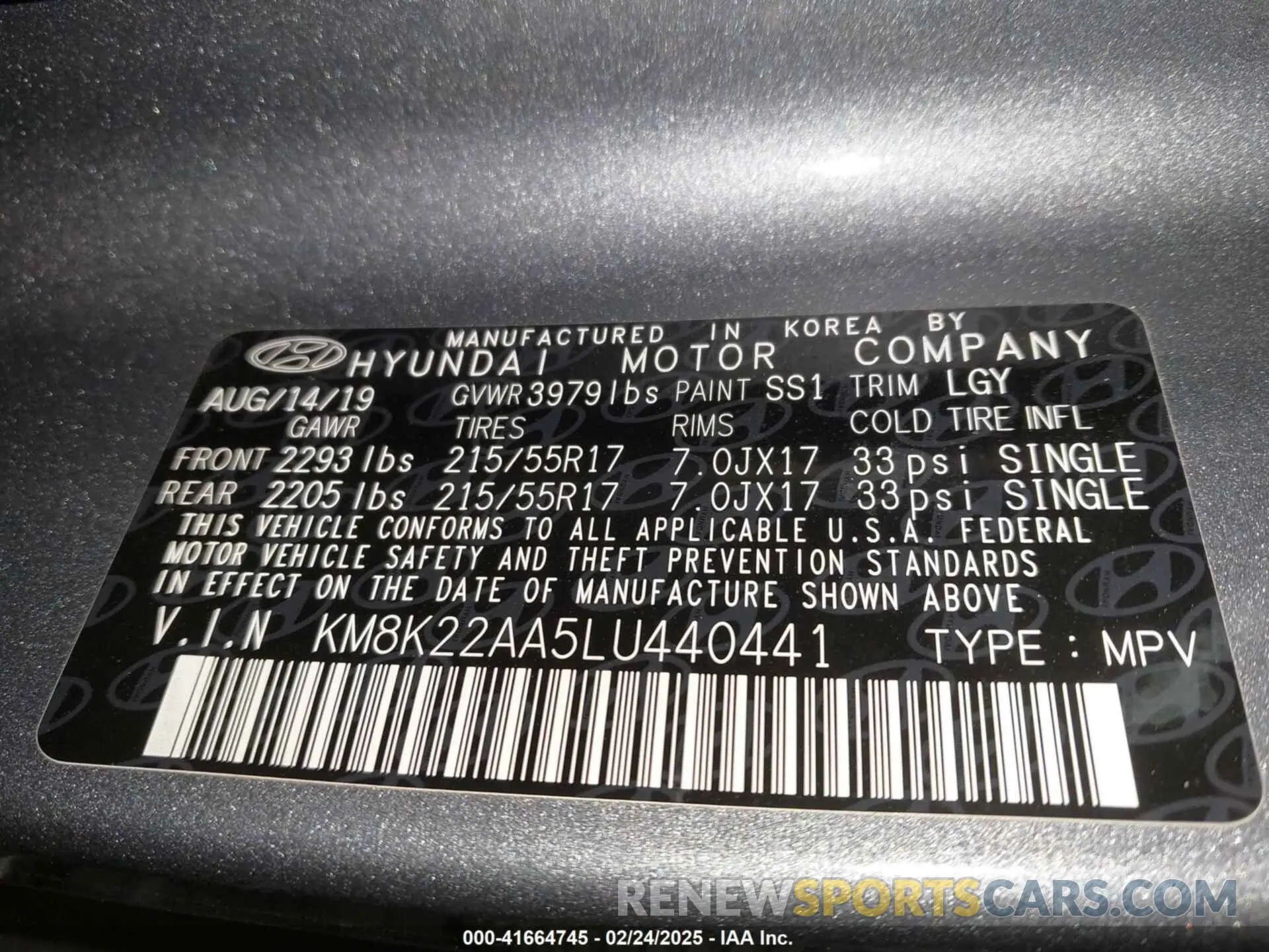 9 fotografías del automóvil dañado KM8K22AA5LU440441 HYUNDAI KONA 2020