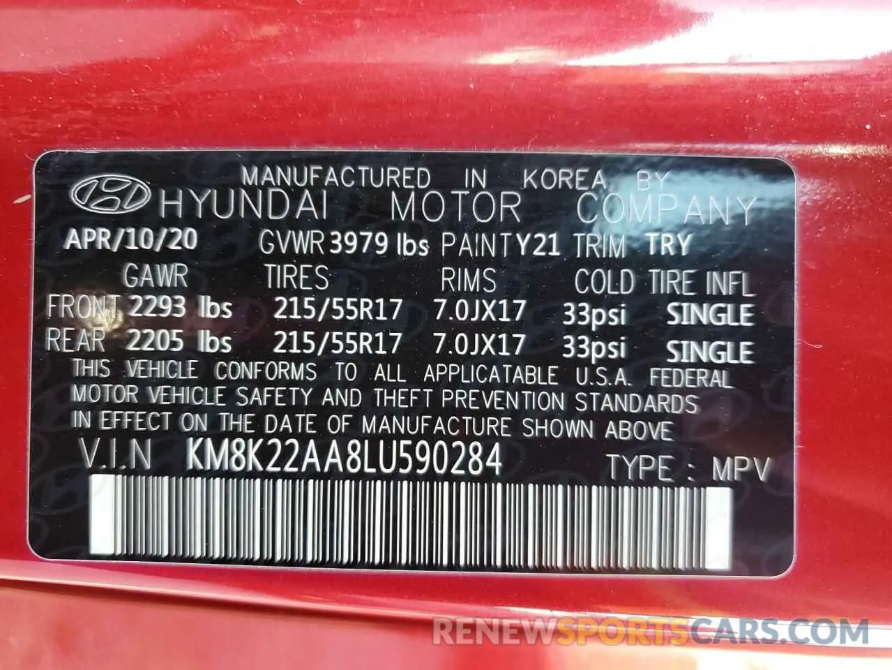 13 fotografías del automóvil dañado KM8K22AA8LU590284 HYUNDAI KONA 2020
