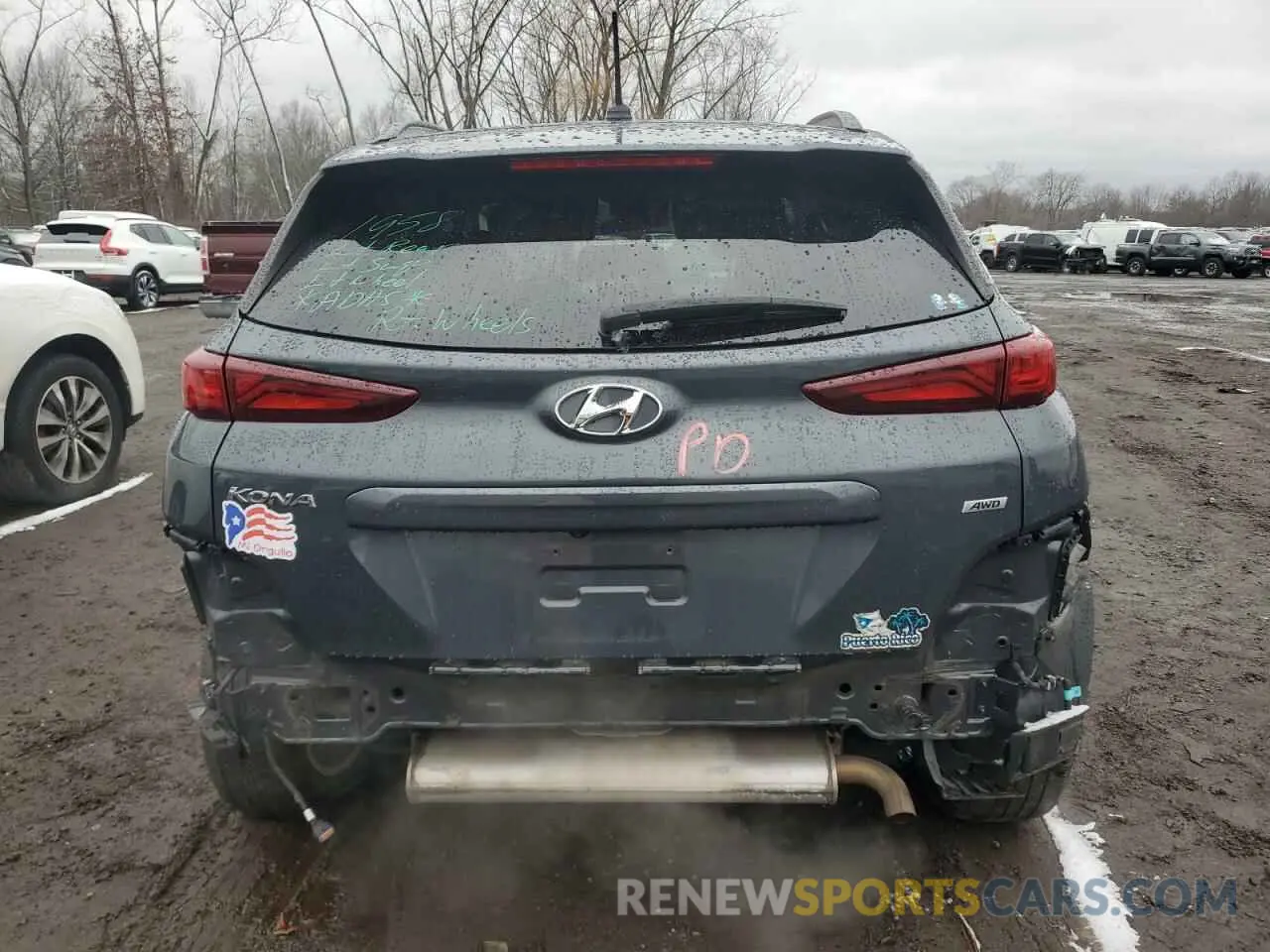 6 fotografías del automóvil dañado KM8K2CAA1LU507039 HYUNDAI KONA 2020