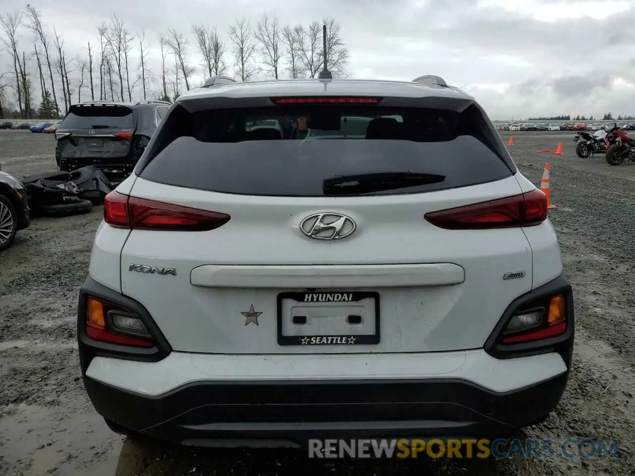 6 fotografías del automóvil dañado KM8K2CAA1LU591637 HYUNDAI KONA 2020