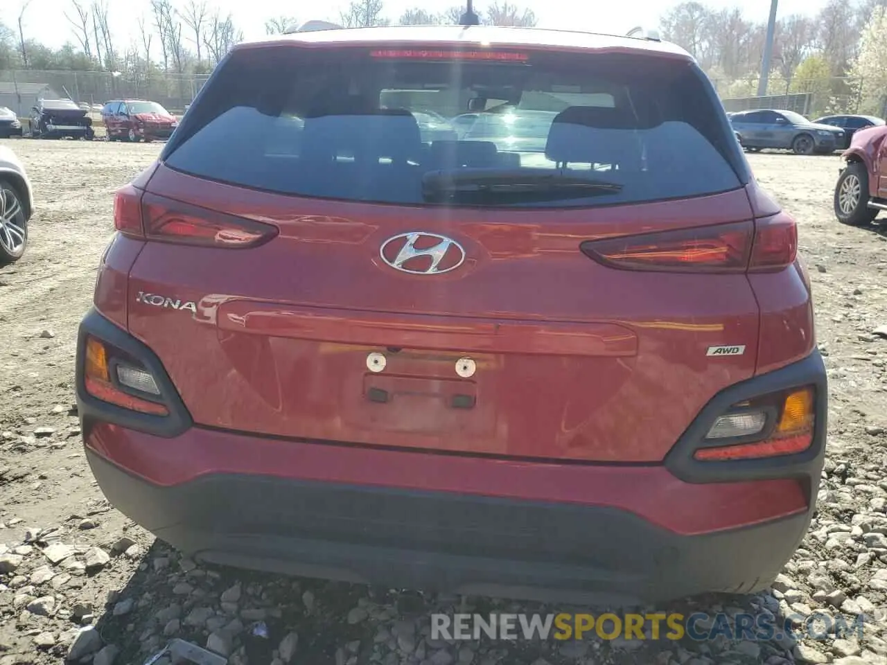 6 fotografías del automóvil dañado KM8K2CAA7LU555628 HYUNDAI KONA 2020