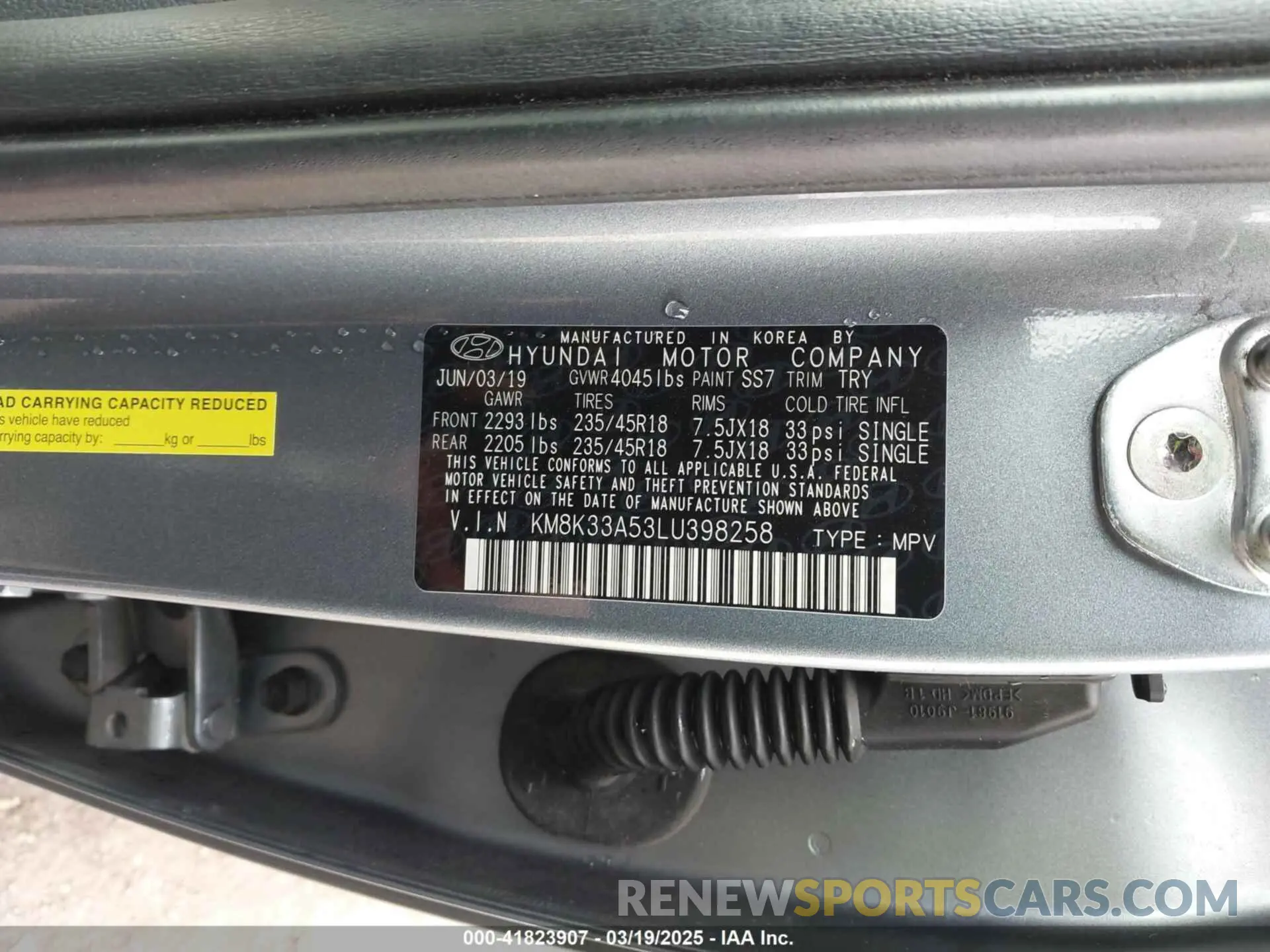9 fotografías del automóvil dañado KM8K33A53LU398258 HYUNDAI KONA 2020