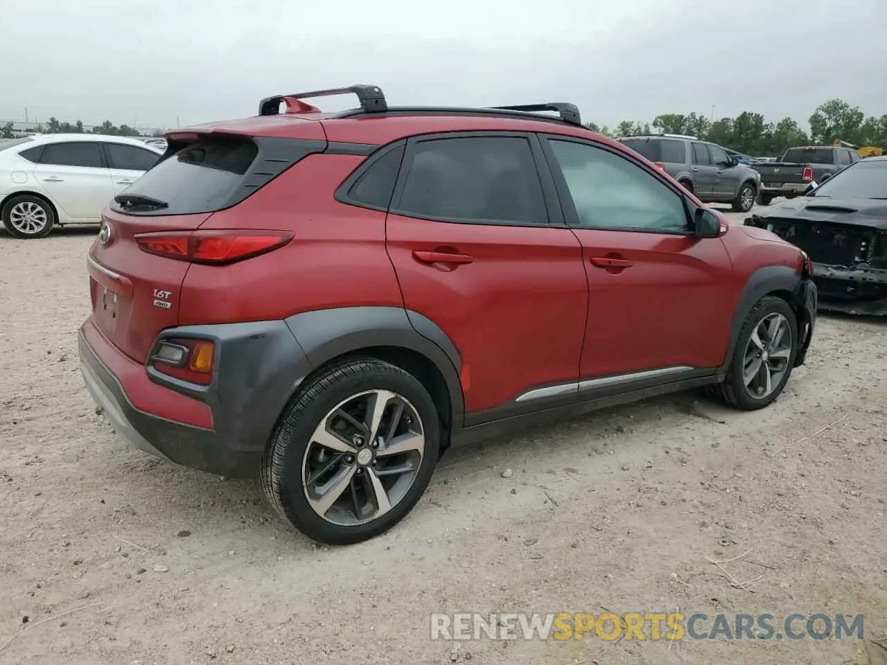 3 fotografías del automóvil dañado KM8K3CA50LU407160 HYUNDAI KONA 2020