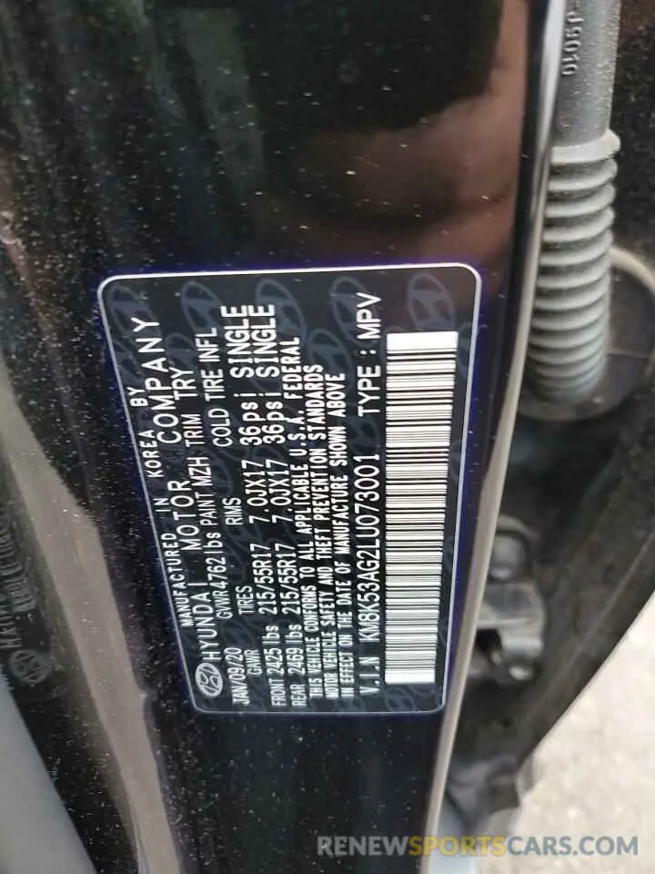 12 fotografías del automóvil dañado KM8K53AG2LU073001 HYUNDAI KONA 2020