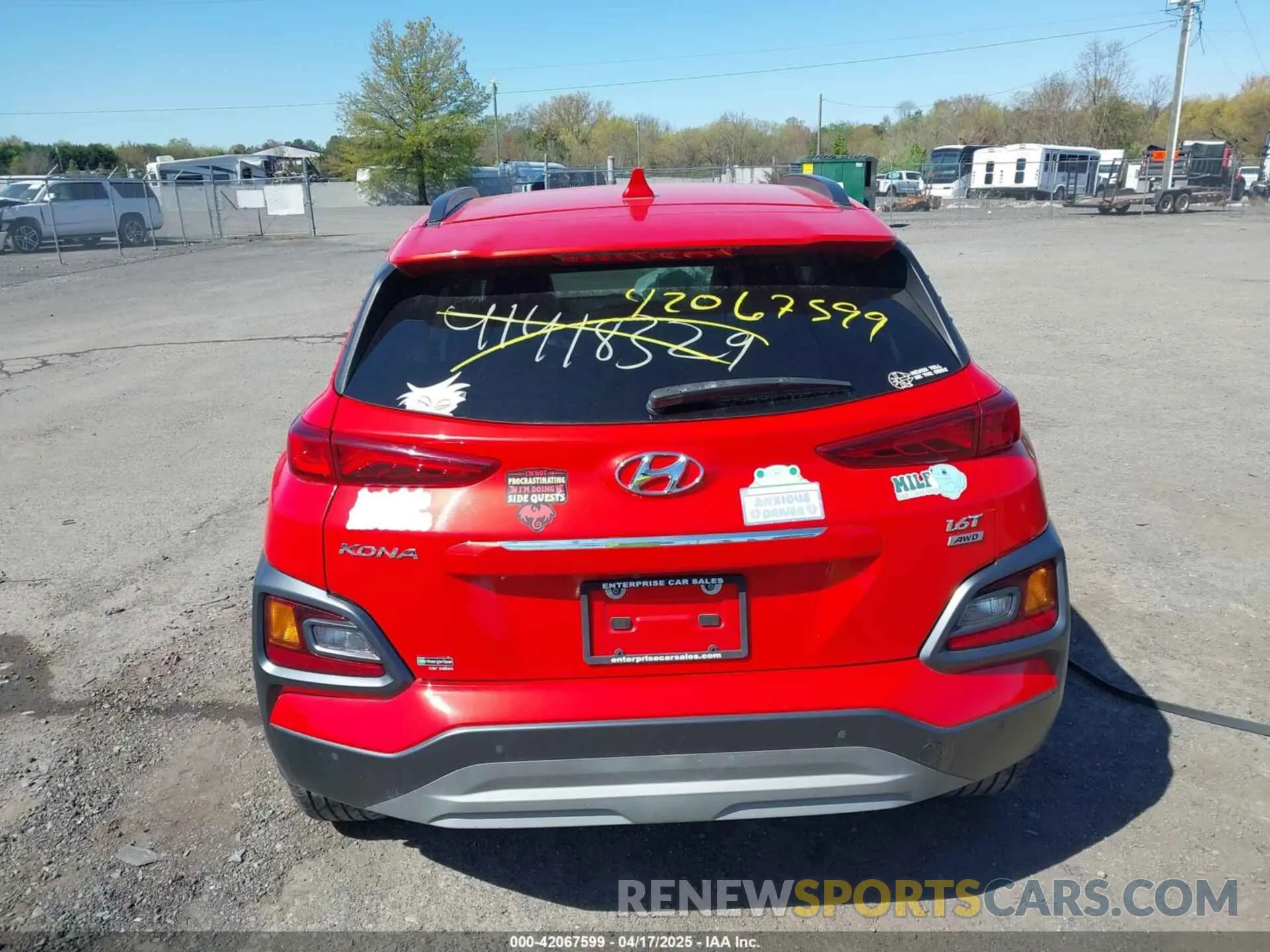 17 fotografías del automóvil dañado KM8K5CA51LU539807 HYUNDAI KONA 2020