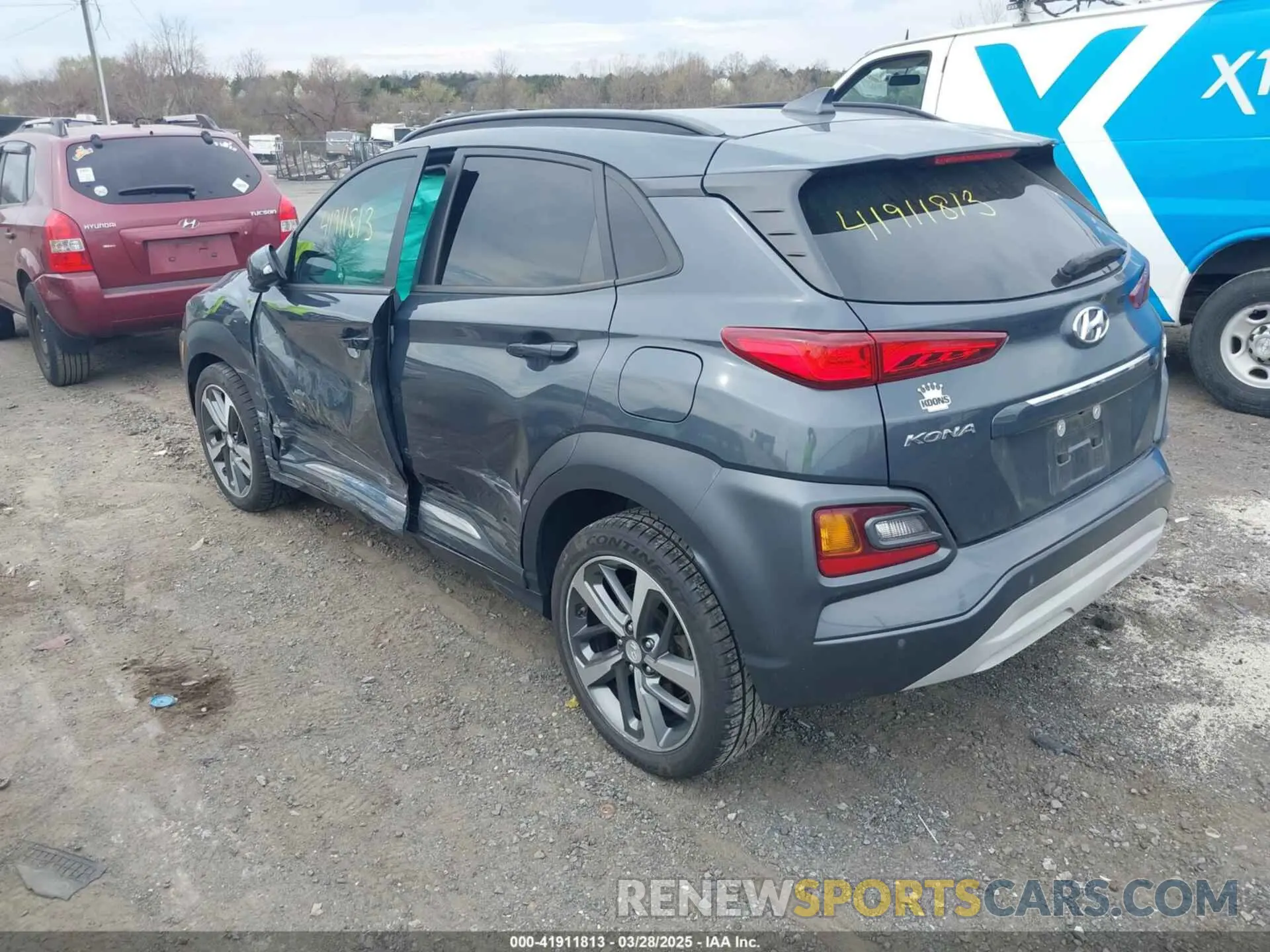 3 fotografías del automóvil dañado KM8K5CA56LU518063 HYUNDAI KONA 2020