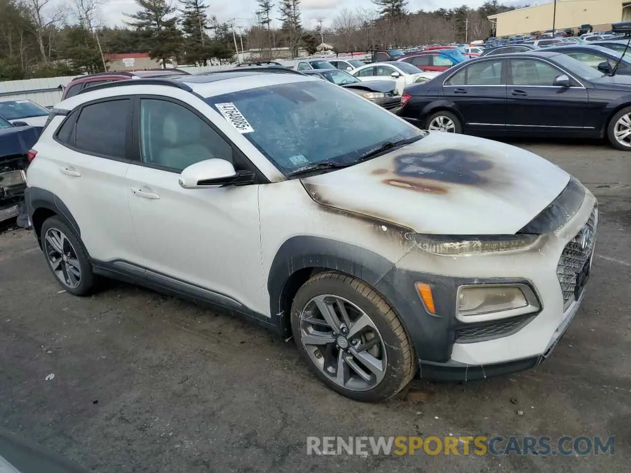 4 fotografías del automóvil dañado KM8K5CA5XLU444727 HYUNDAI KONA 2020