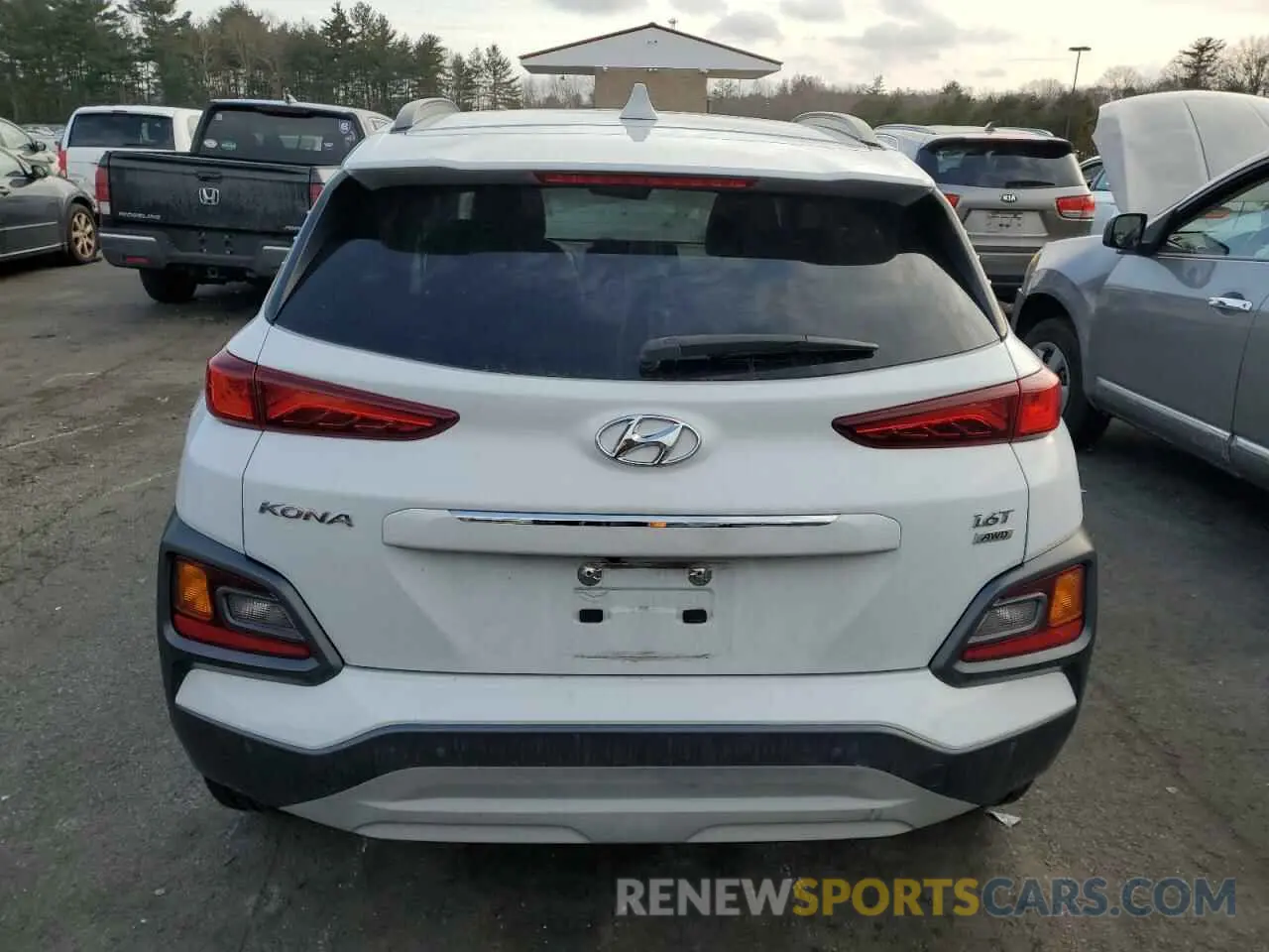 6 fotografías del automóvil dañado KM8K5CA5XLU444727 HYUNDAI KONA 2020
