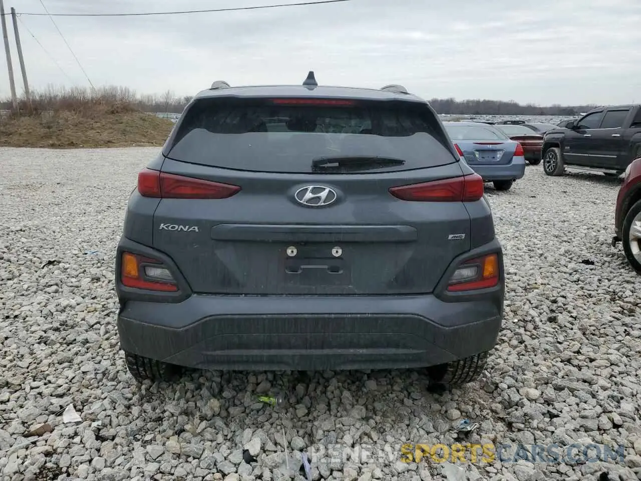 6 fotografías del automóvil dañado KM8K6CAA2LU546887 HYUNDAI KONA 2020