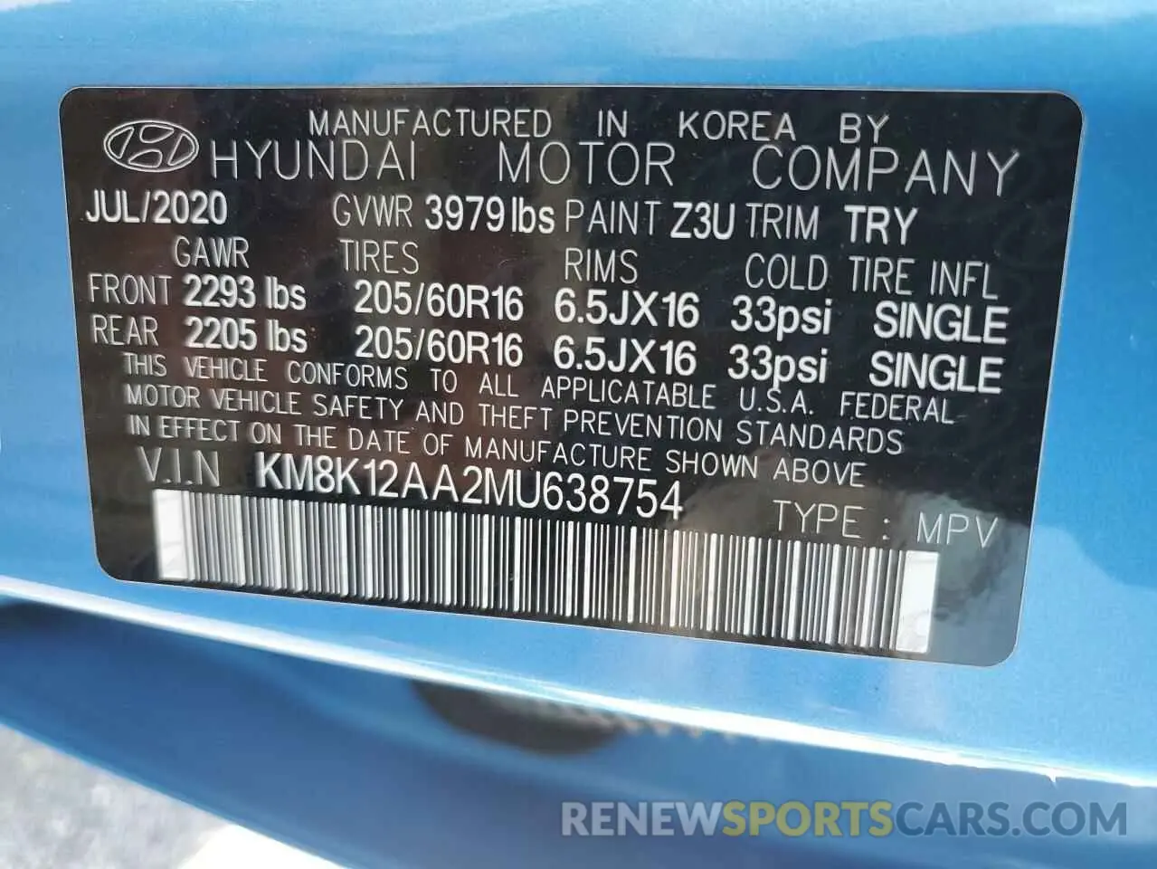 12 fotografías del automóvil dañado KM8K12AA2MU638754 HYUNDAI KONA 2021