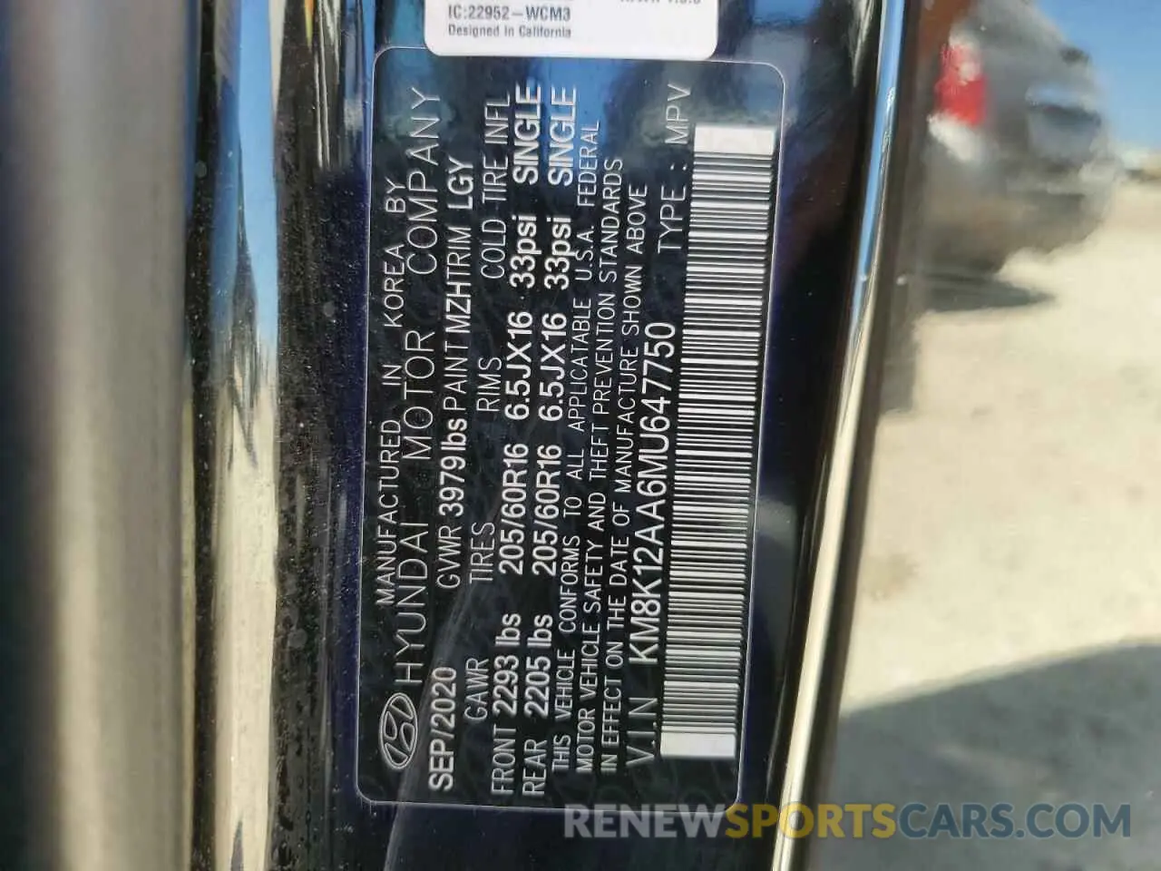12 fotografías del automóvil dañado KM8K12AA6MU647750 HYUNDAI KONA 2021