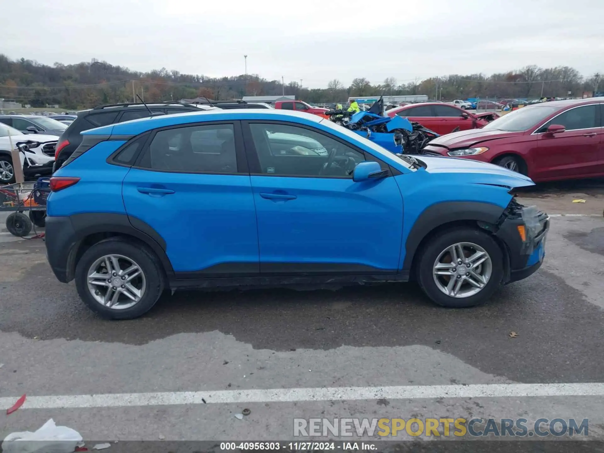 14 fotografías del automóvil dañado KM8K12AA8MU613325 HYUNDAI KONA 2021