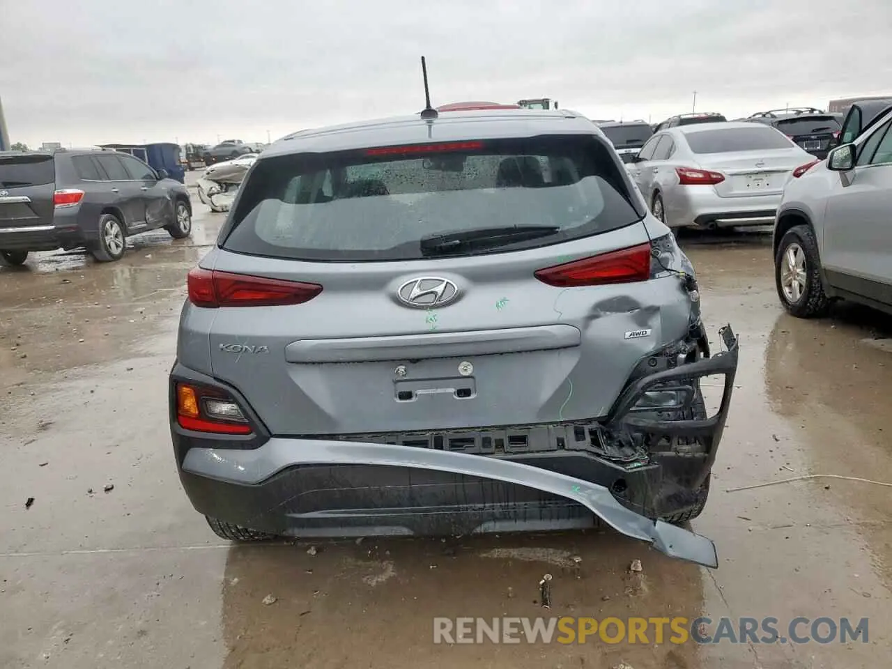 6 fotografías del automóvil dañado KM8K1CAA1MU691161 HYUNDAI KONA 2021