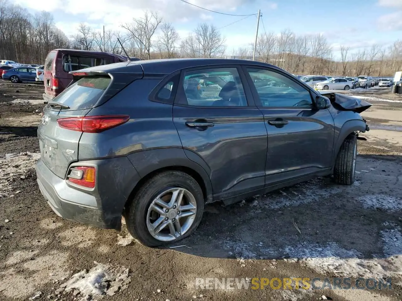 3 fotografías del automóvil dañado KM8K1CAA2MU680377 HYUNDAI KONA 2021