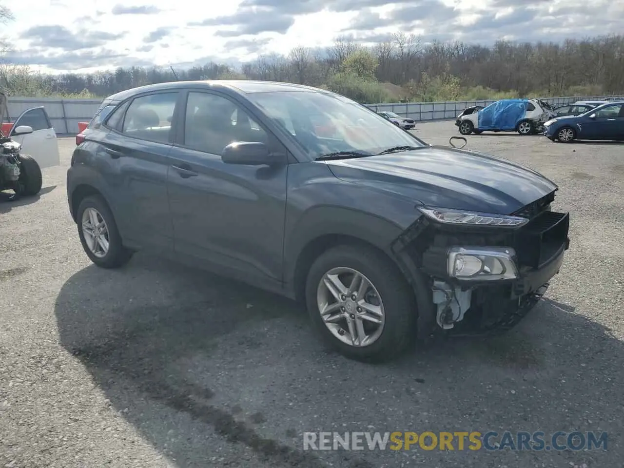 4 fotografías del automóvil dañado KM8K1CAA6MU718144 HYUNDAI KONA 2021