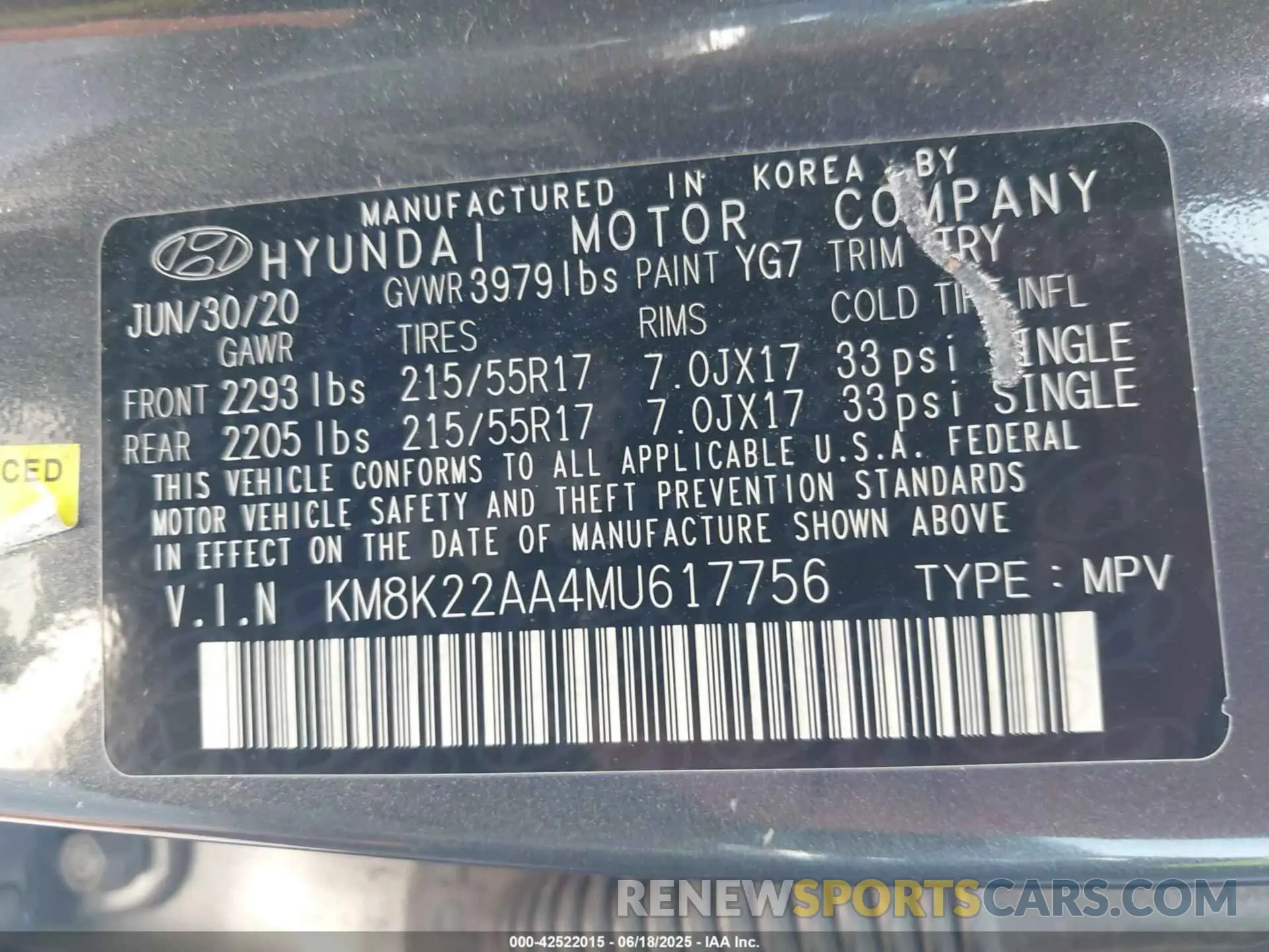 9 fotografías del automóvil dañado KM8K22AA4MU617756 HYUNDAI KONA 2021