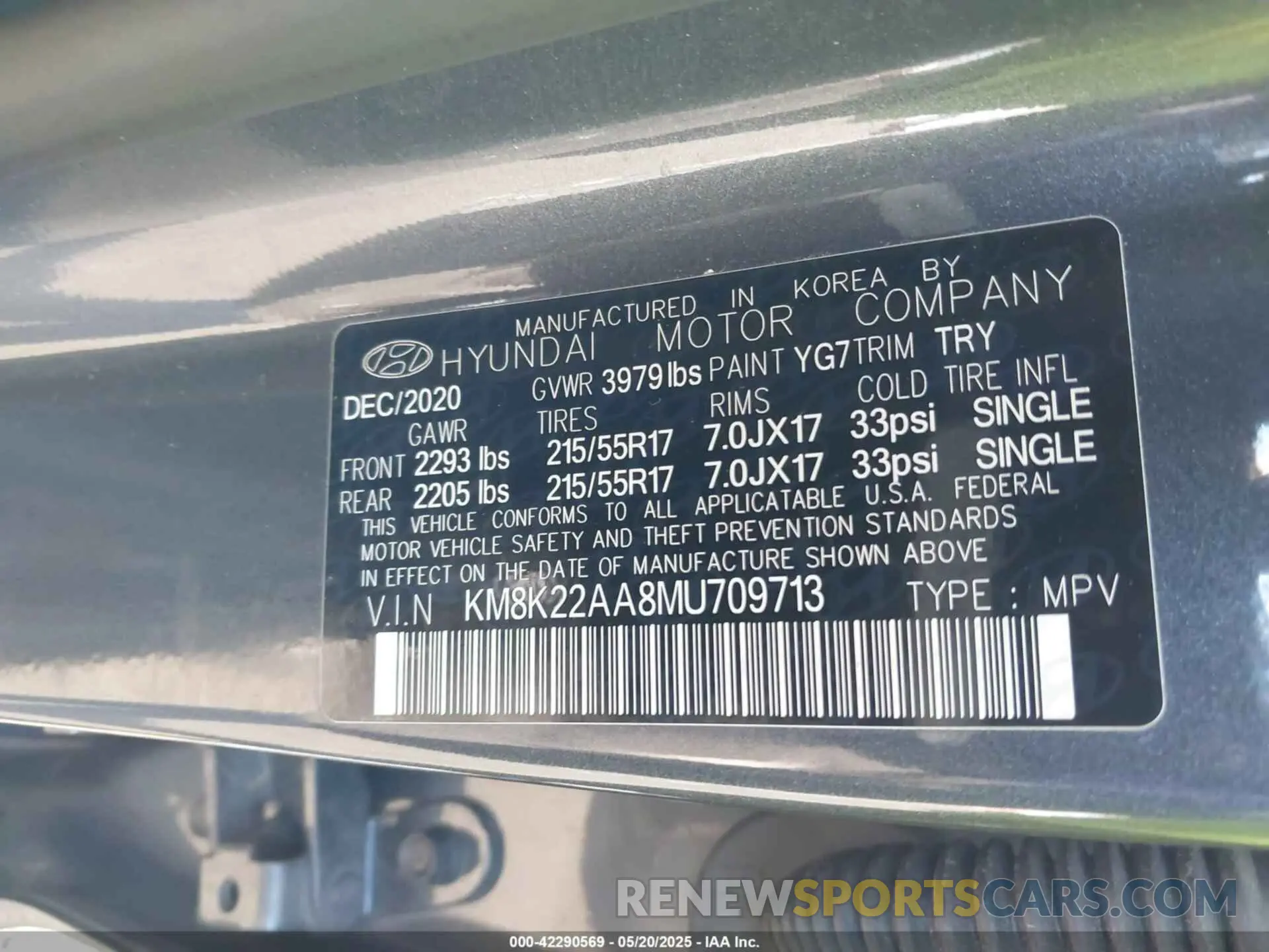 9 fotografías del automóvil dañado KM8K22AA8MU709713 HYUNDAI KONA 2021