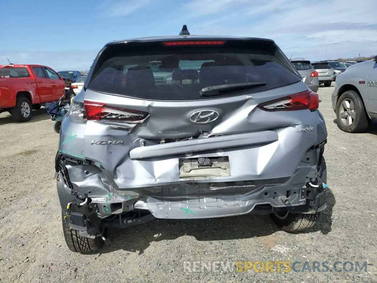 6 fotografías del automóvil dañado KM8K23AG3MU126010 HYUNDAI KONA 2021