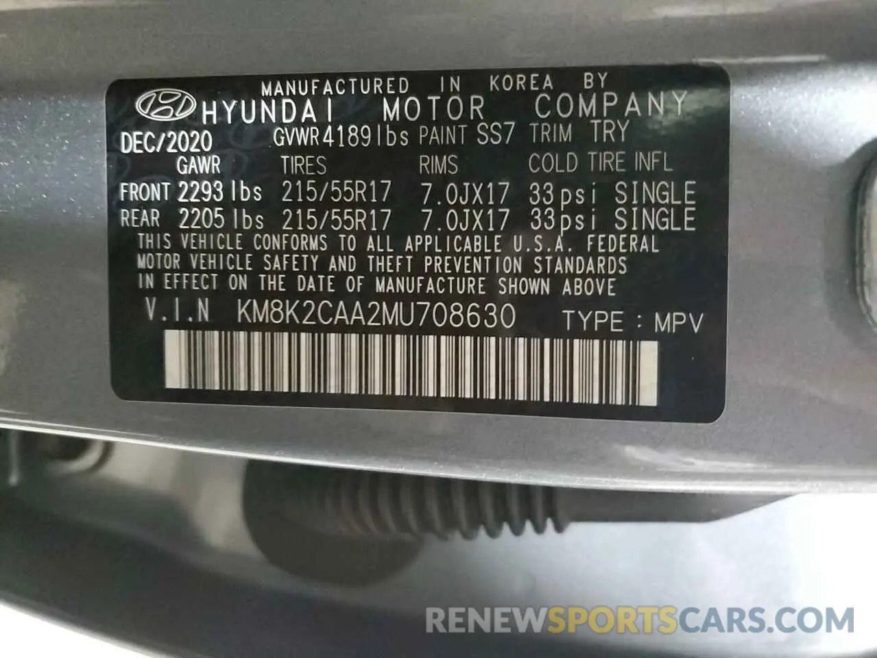 14 fotografías del automóvil dañado KM8K2CAA2MU708630 HYUNDAI KONA 2021