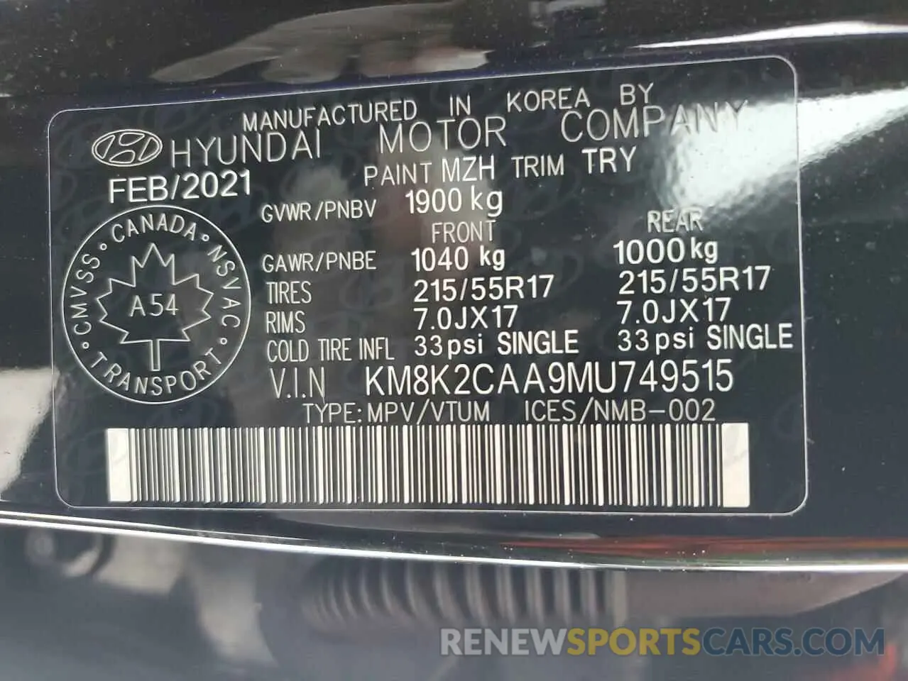 13 fotografías del automóvil dañado KM8K2CAA9MU749515 HYUNDAI KONA 2021