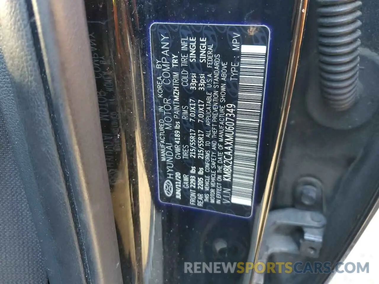 12 fotografías del automóvil dañado KM8K2CAAXMU607349 HYUNDAI KONA 2021