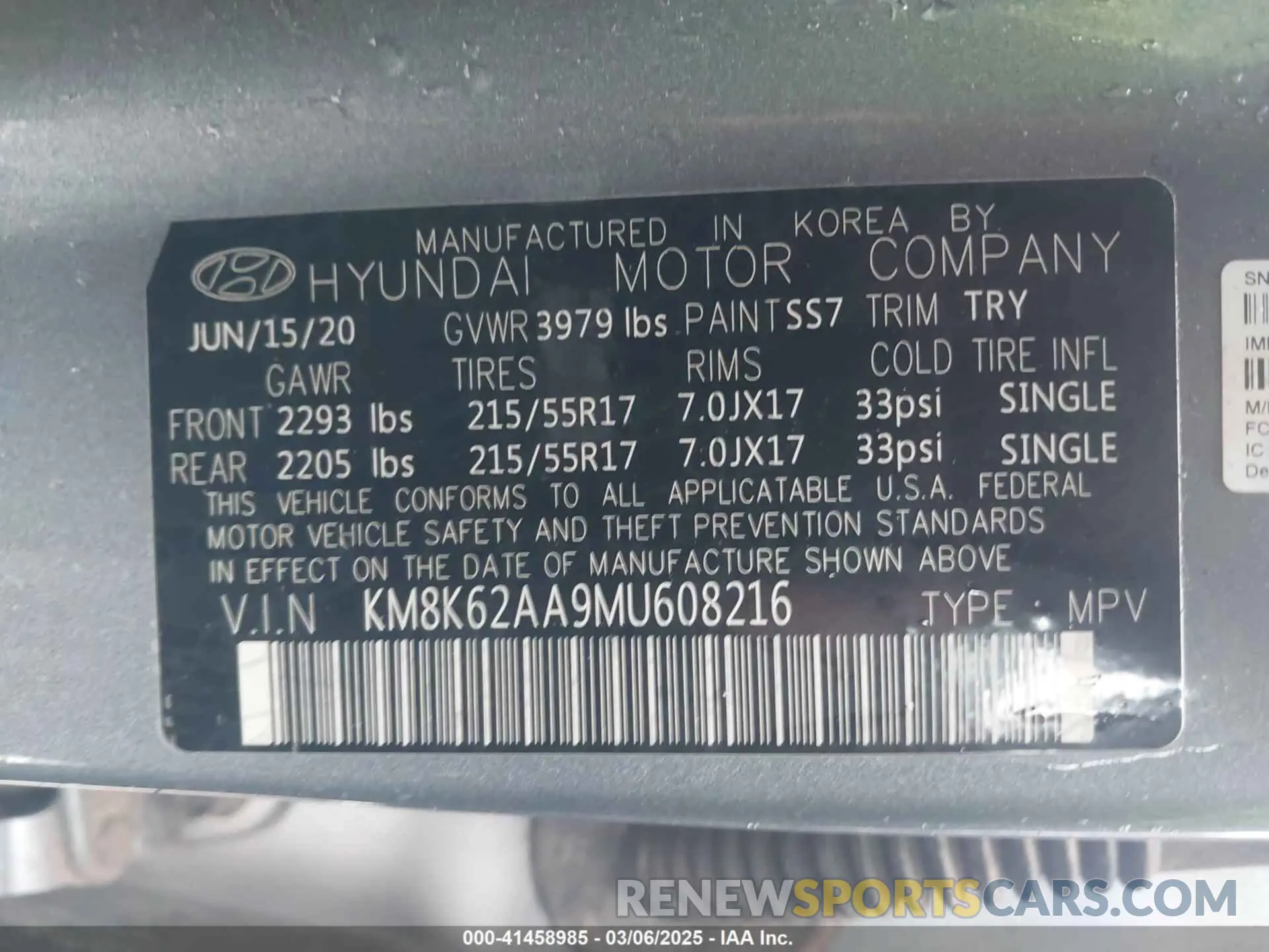 9 fotografías del automóvil dañado KM8K62AA9MU608216 HYUNDAI KONA 2021